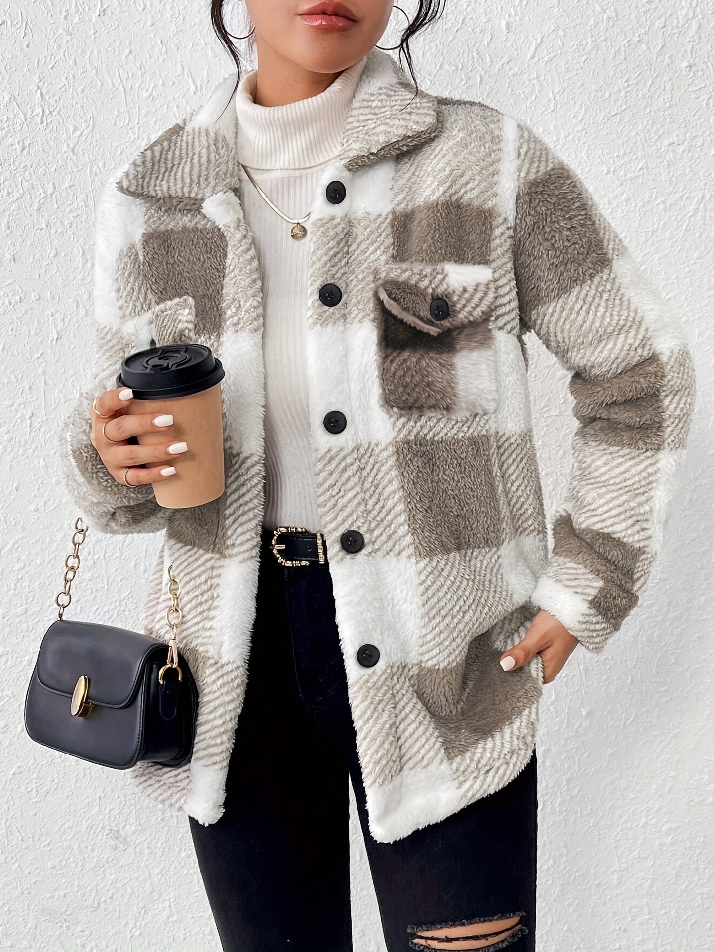 Lola™ - Plaid Button-Up Coat