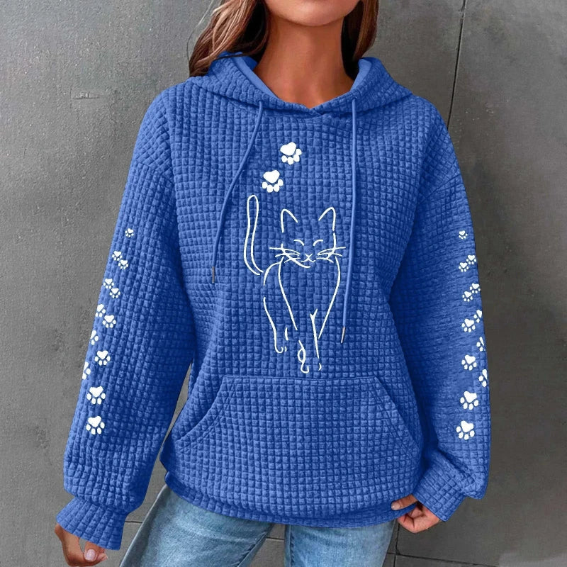 Zara™ - Cozy Cat Print Hoodie