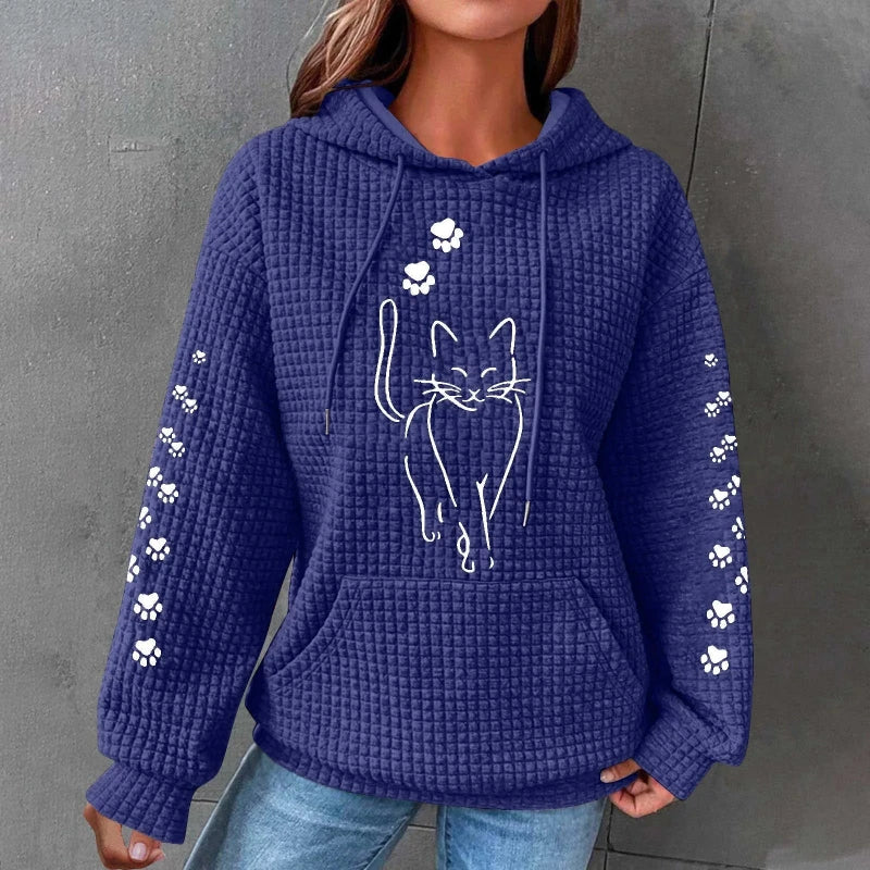 Zara™ - Cozy Cat Print Hoodie