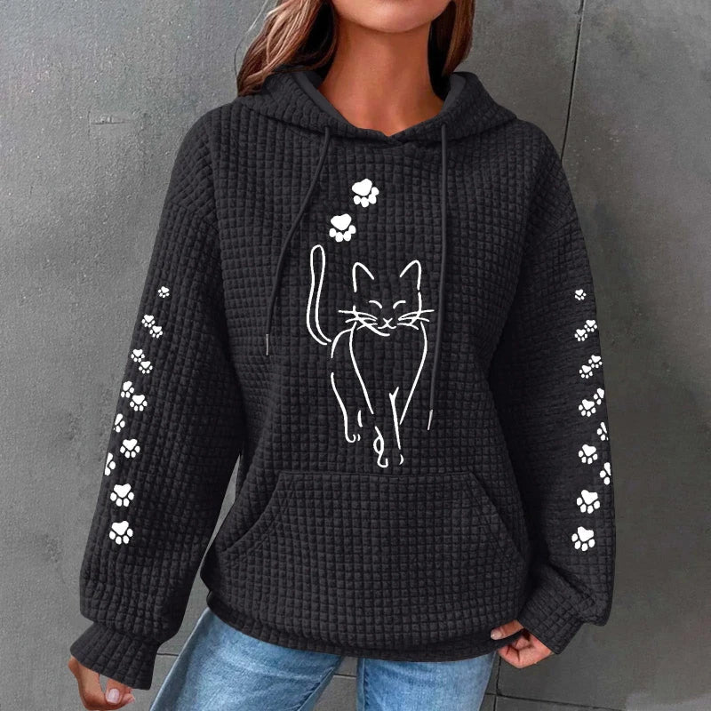 Zara™ - Cozy Cat Print Hoodie