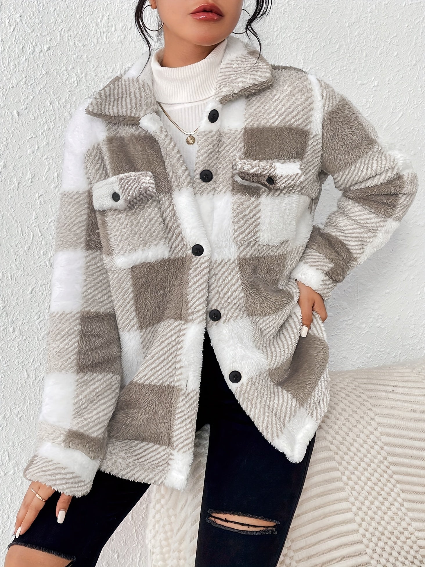 Lola™ - Plaid Button-Up Coat