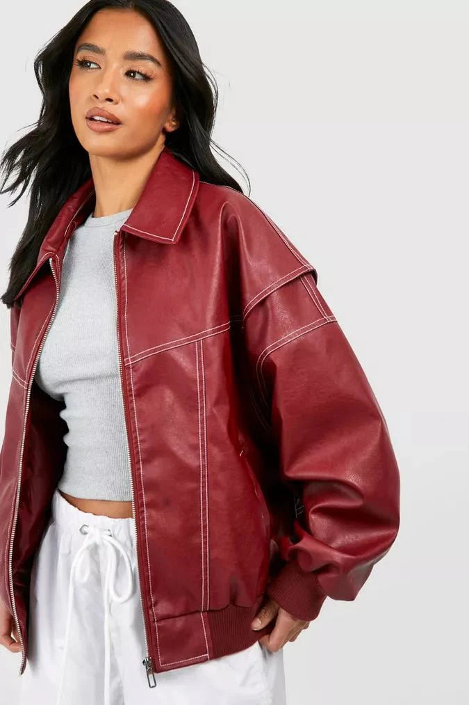 Lily™ - Oversized Leather Jacket