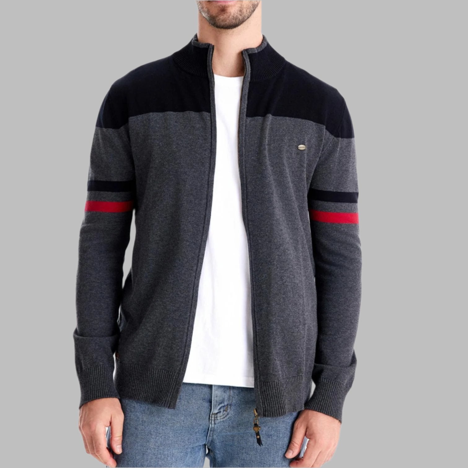 Ryan™ - Striped Zip Sweater