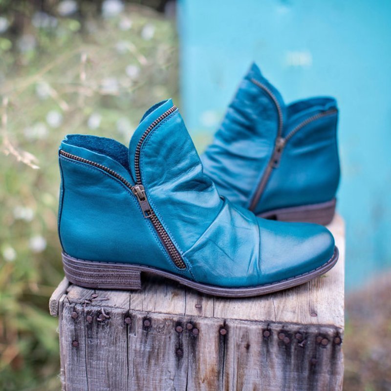 Ella™ - Zip-Up Leather Boots